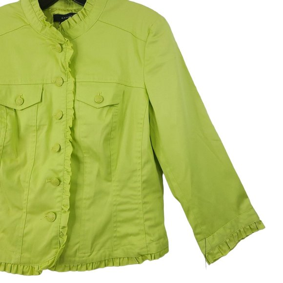 Sandro Button Front Jacket Womens S Lined Celery Green Career Wear Office NEW - Picture 13 of 16